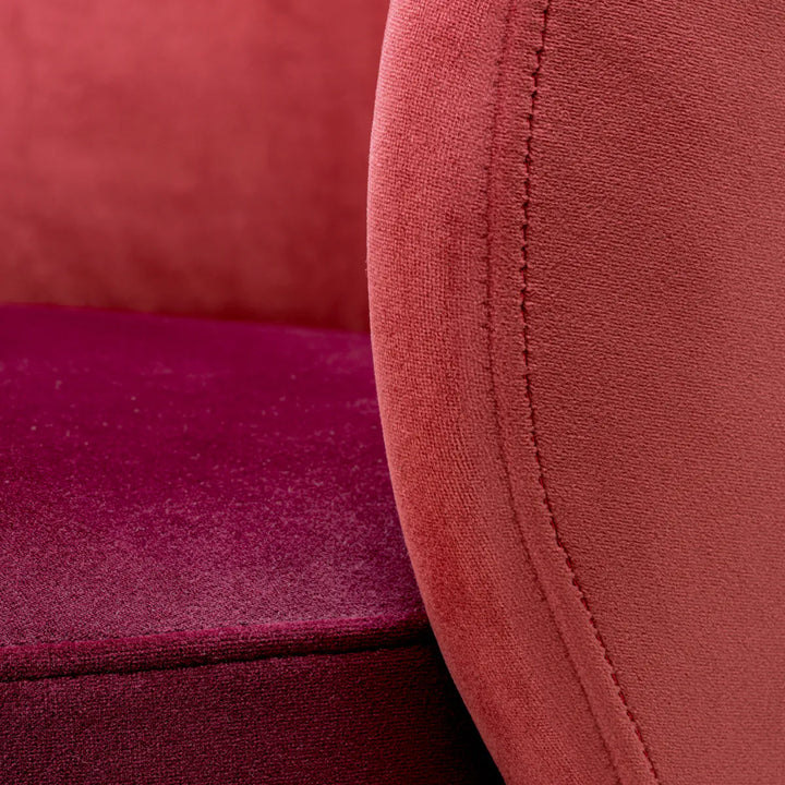 Low Dining Chair Greer - Savona Bordeaux Red Velvet