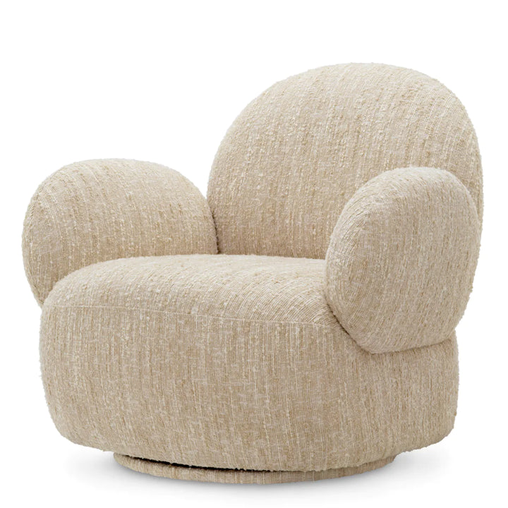 Swivel Chair - Madrone - Bouclé Sonata Cream