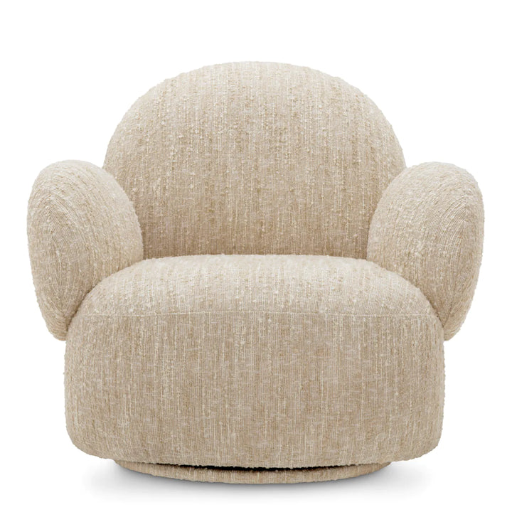 Swivel Chair - Madrone - Bouclé Sonata Cream