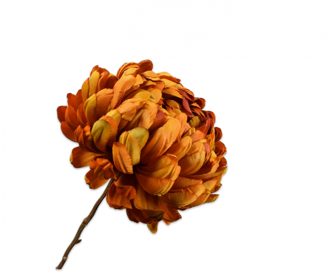 Chrysant Branch -  Orange - 76cm
