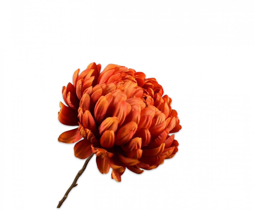 Chrysant Branch -  Orange  Red - 76cm