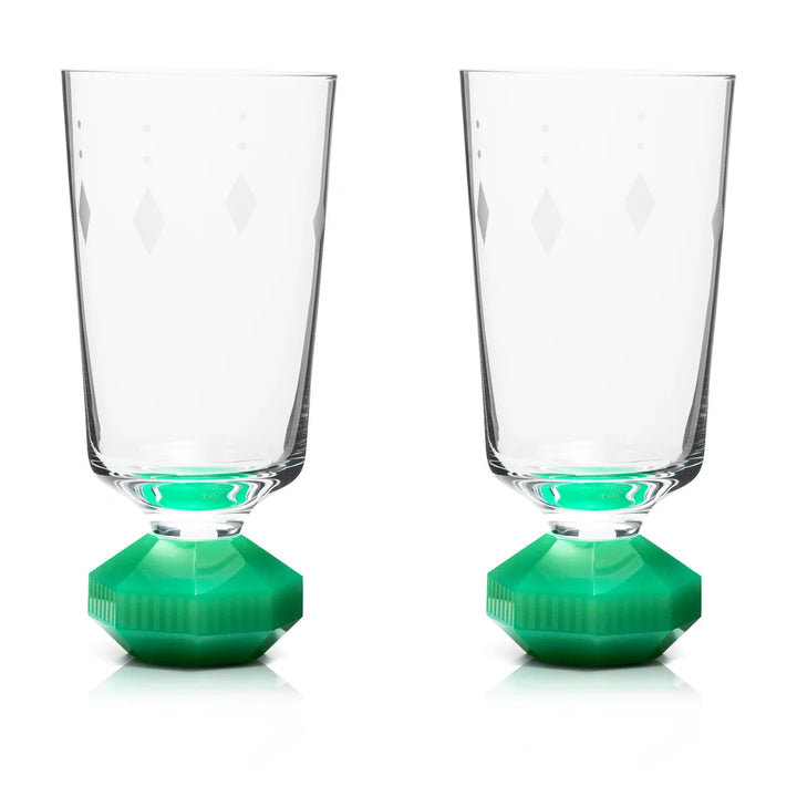 Pair of Glasses - Chelsea Tall Crystal - Clear Mint