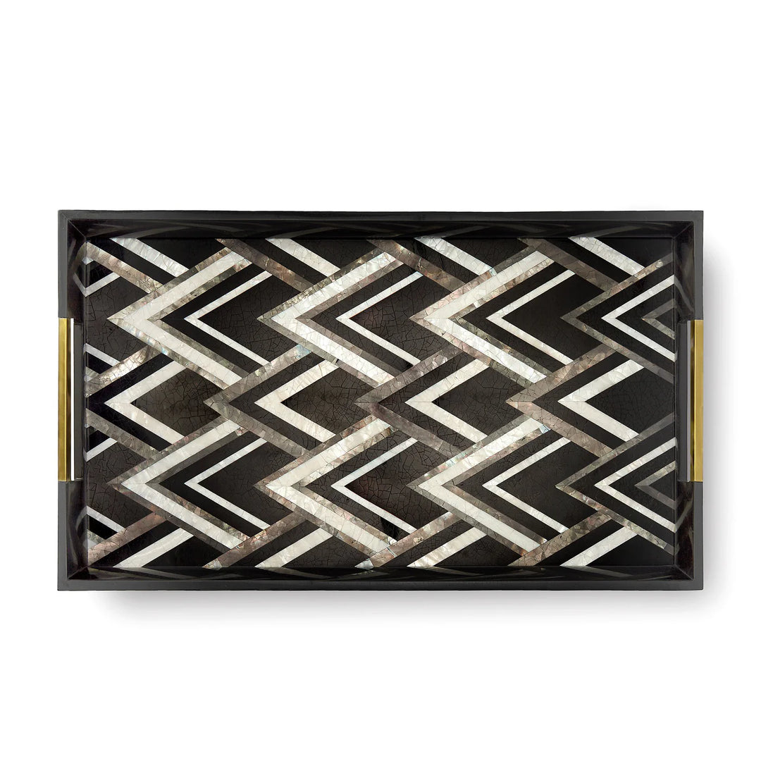 Deco Noir Rectangular Tray