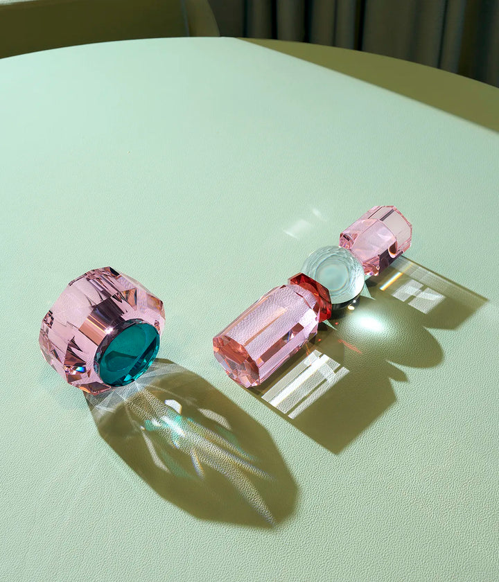 Tealight Holder - Memphis Clear/Rose/Red
