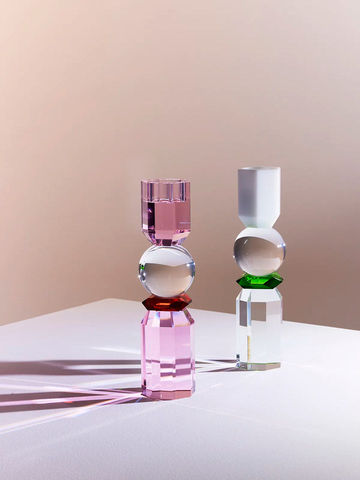 Tealight Holder - Memphis Clear/Rose/Red