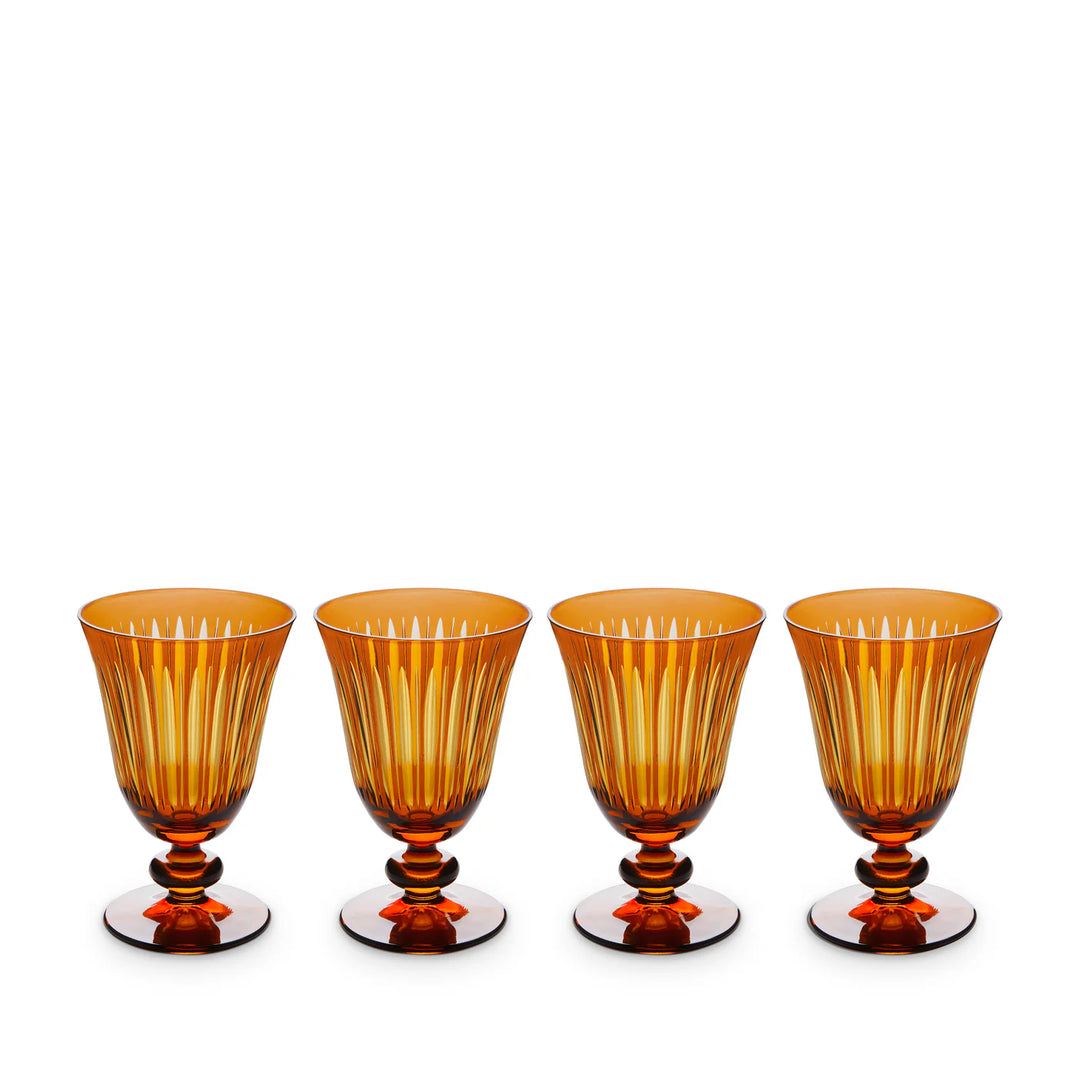Prism Wine Glasses - Amber - Set of 4