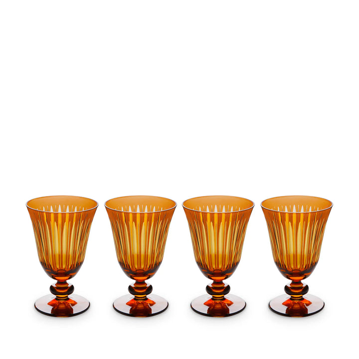 Prism Wine Glasses - Amber - Set of 4