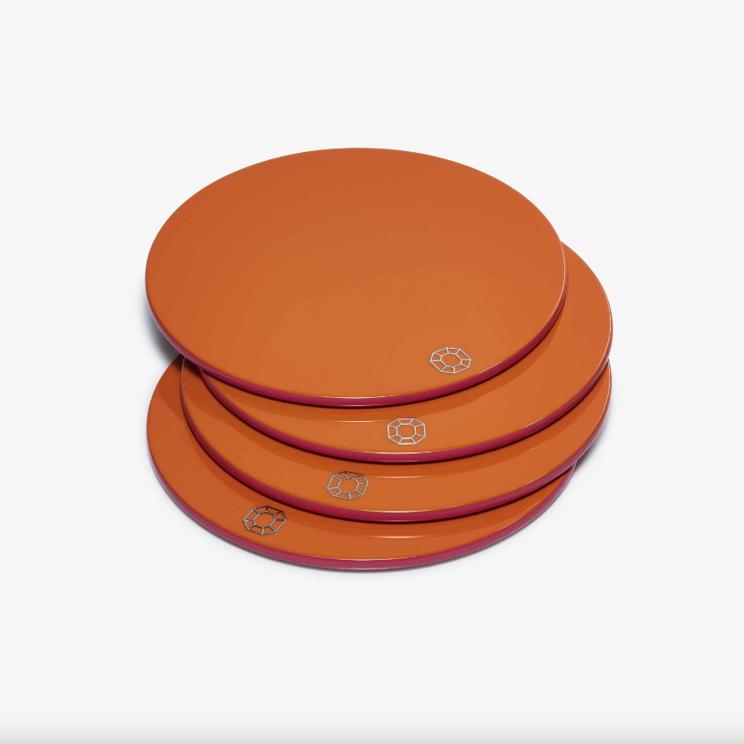 Octogone Coasters - Set of 4 - Orange