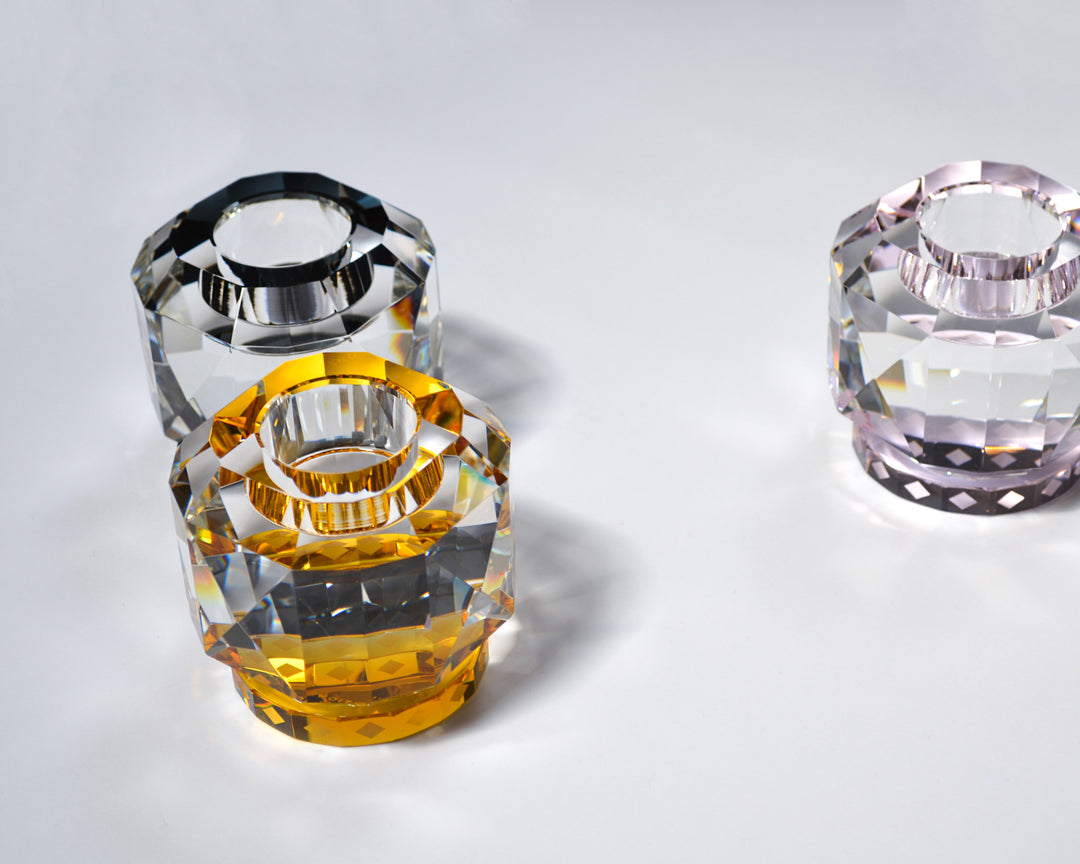 Tealight Holder - Texas - Clear/Amber