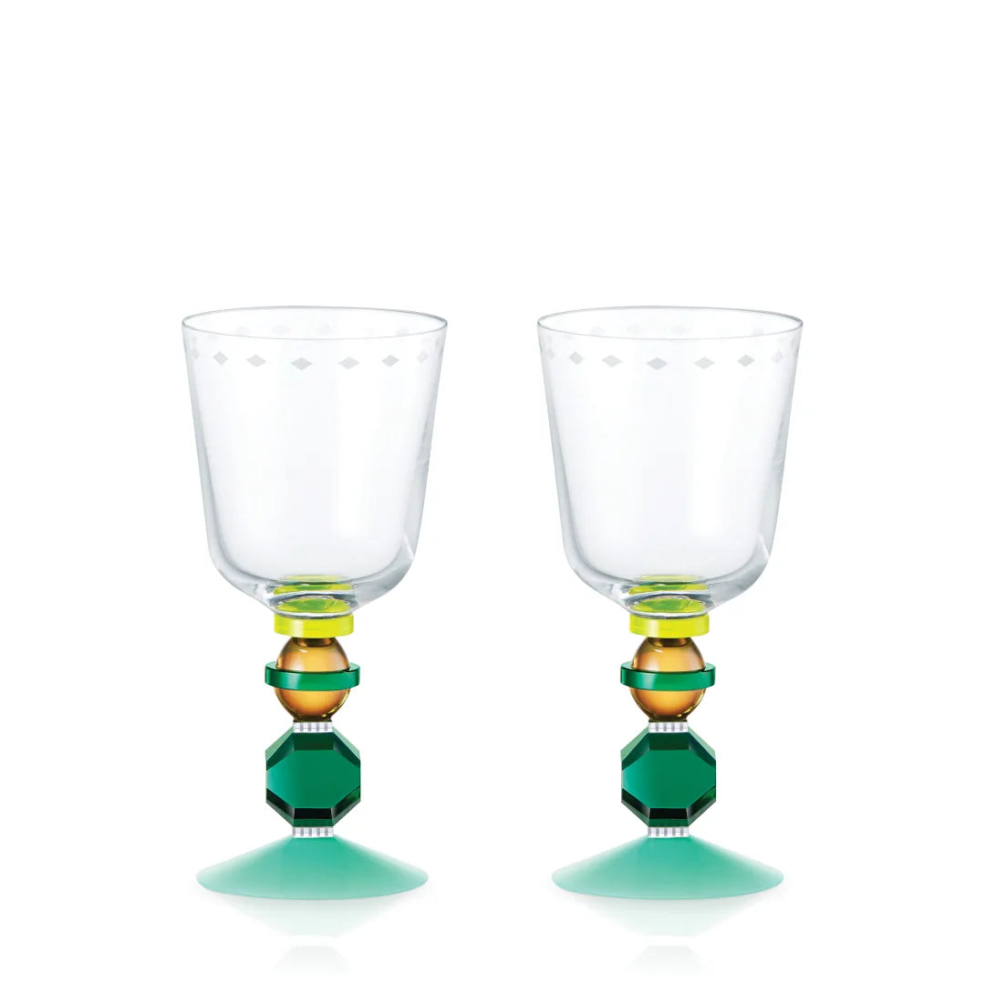Pair of Mayfair - Short Crystal Glasses - Mint