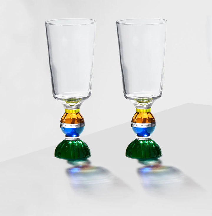 Pair of Ascot - Tall Crystal Glasses
