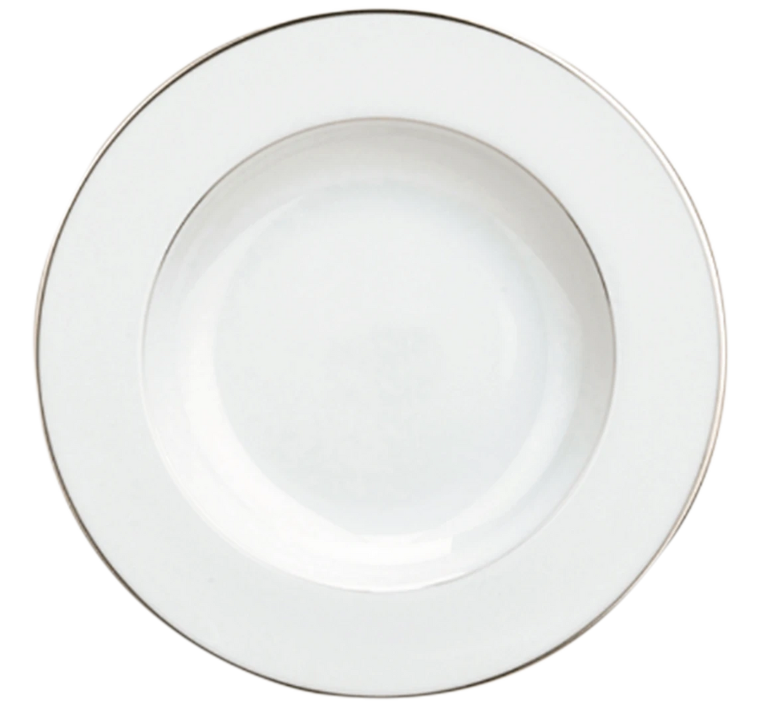 Albi - Rimmed Soup Plate - Porcelain Platinum Finish