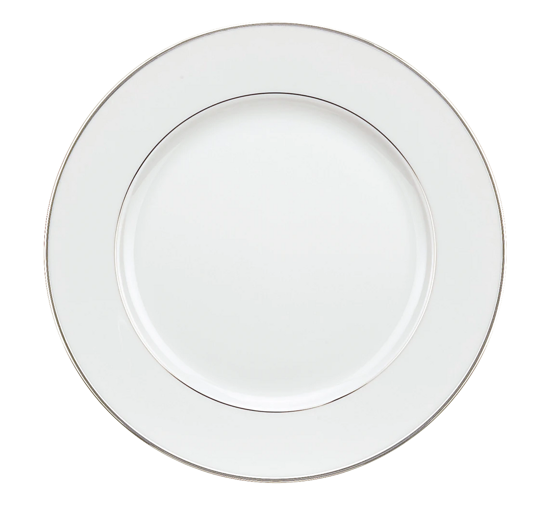 Albi - Dessert Plate with Leafing - Porcelain Platinum finish