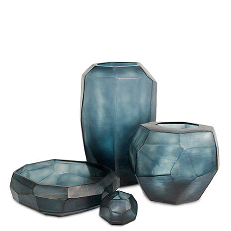 Vase - Cubistic -  Ocean Blue Indigo - Tall