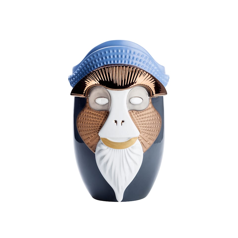 Vase Primates Brazza - Grey Blue