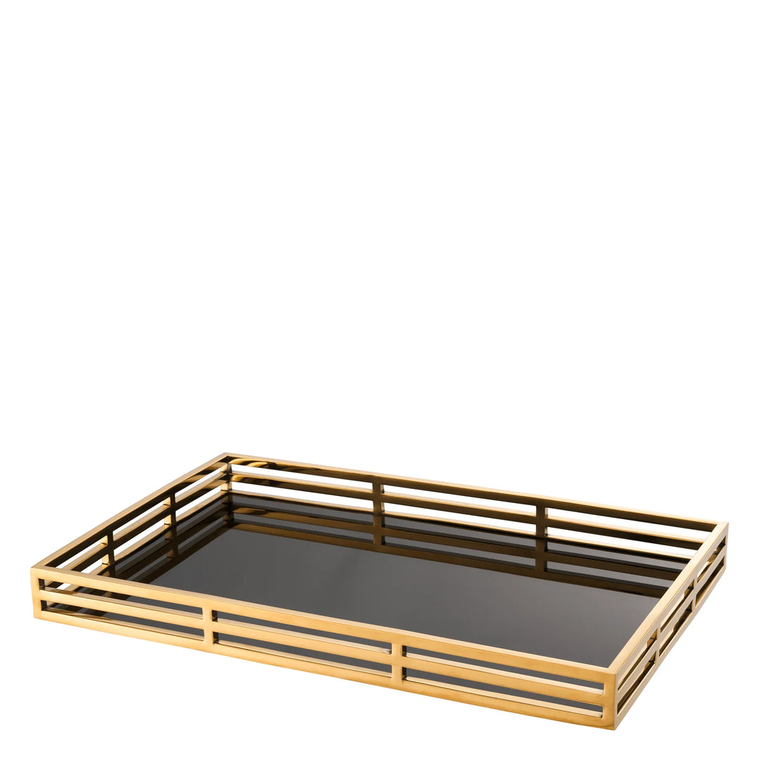 Tray Giacomo - gold finish - rectangular
