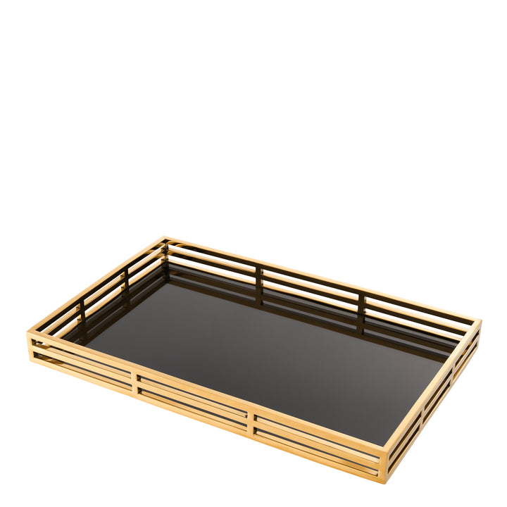 Tray Giacomo - gold finish - rectangular