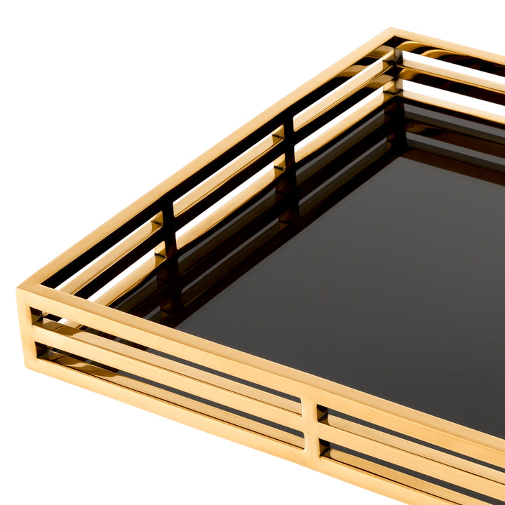 Tray Giacomo - gold finish - rectangular