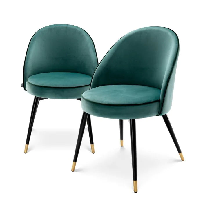 Dining Chair - Cooper Set of 2 - Turquoise Velvet