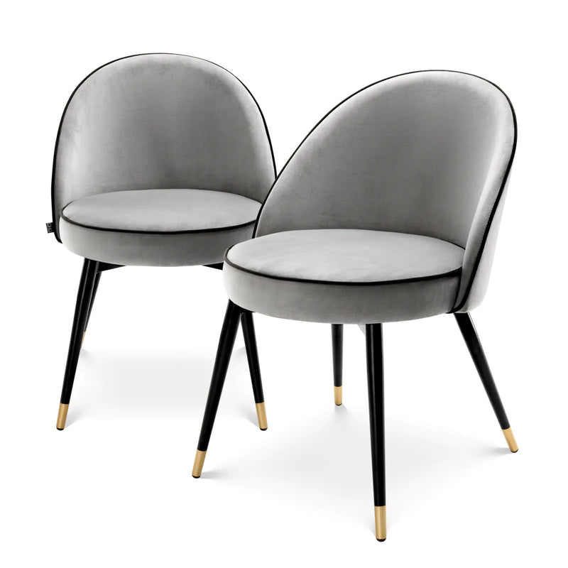 Dining Chair - Cooper Set of 2 - Light Grey Velvet