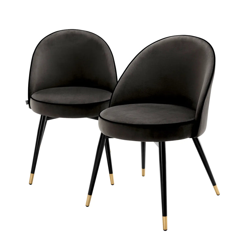 Dining Chair - Cooper Set of 2 - Dark Grey Velvet