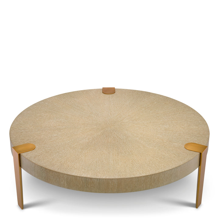 Coffee Table - Oxnard washed oak - veneer br brass