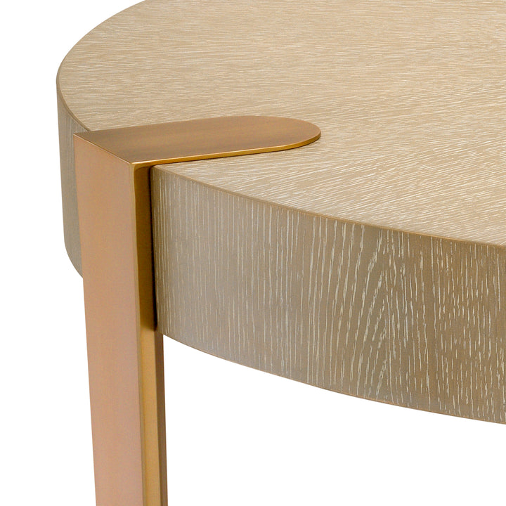 Coffee Table - Oxnard washed oak - veneer br brass