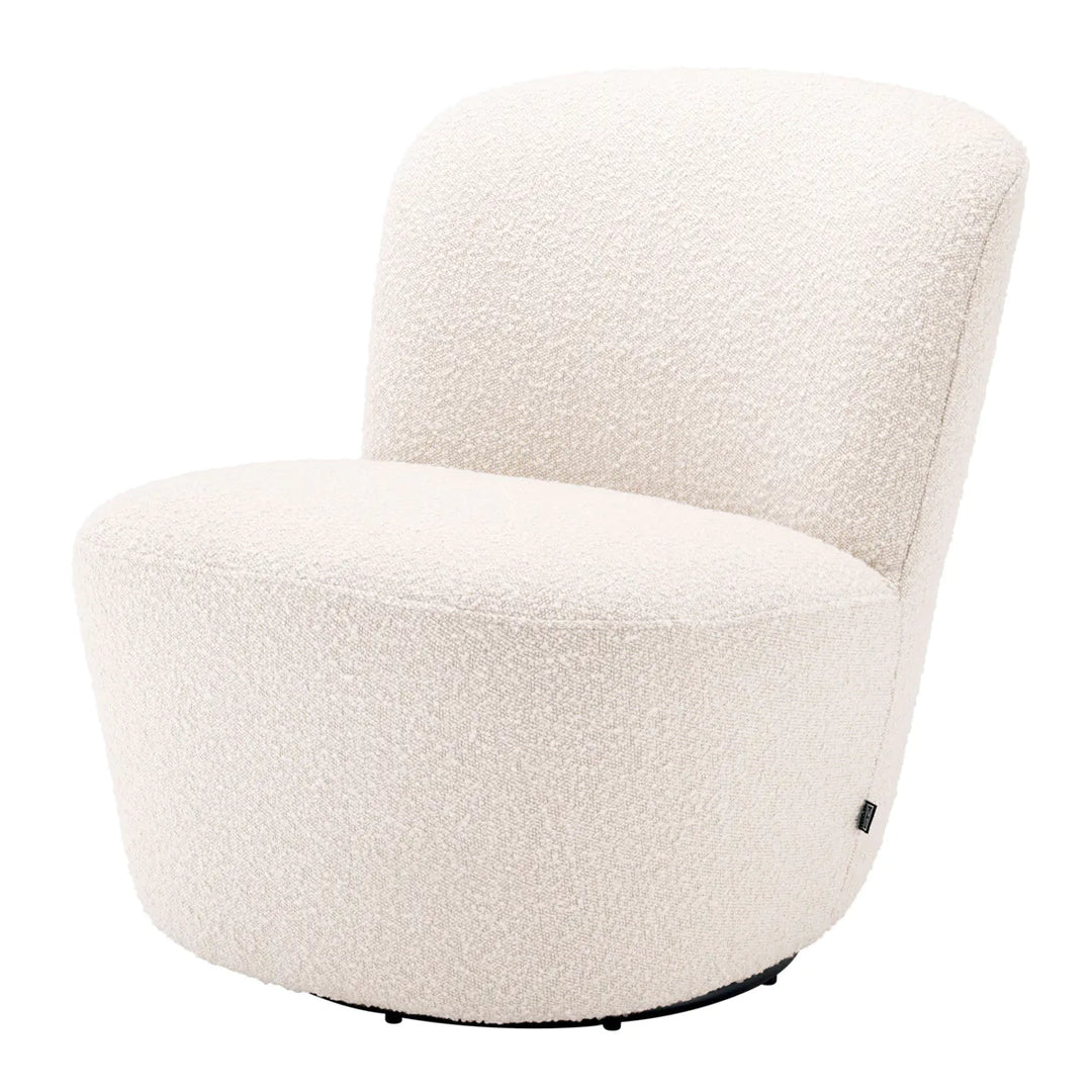 Swivel Chair - Doria - Bouclé Cream