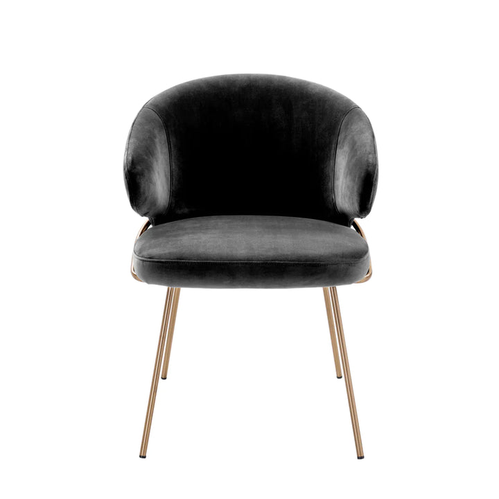 Dining Chair - Kinley - Dark Grey Velvet