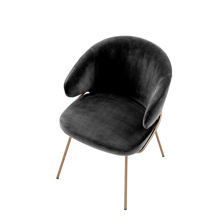 Dining Chair - Kinley - Dark Grey Velvet