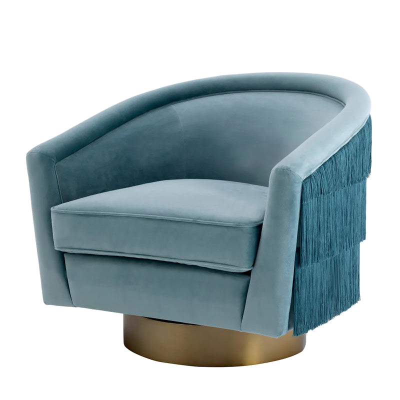 Swivel Chair - Le Vante - Blue Velvet