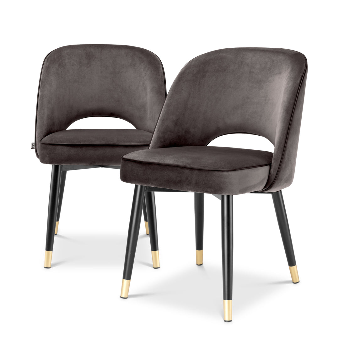 Dining Chair - Cliff savona grey velvet - set of 2