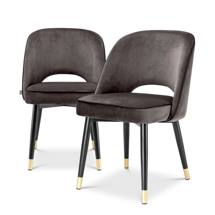 Dining Chair - Cliff savona grey velvet - set of 2