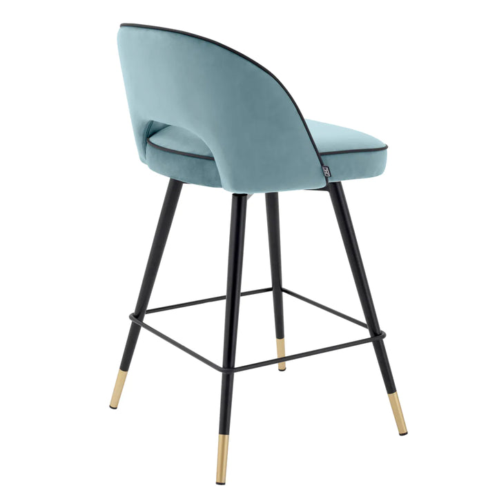 Counter Stool - Cliff - Set of 2 - Blue Velvet