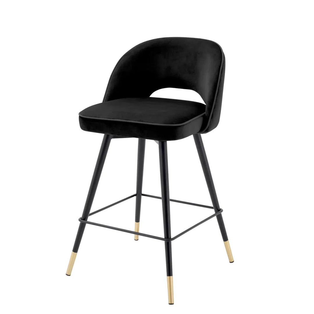 Counter Stool - Cliff - Set of 2 - Black Velvet