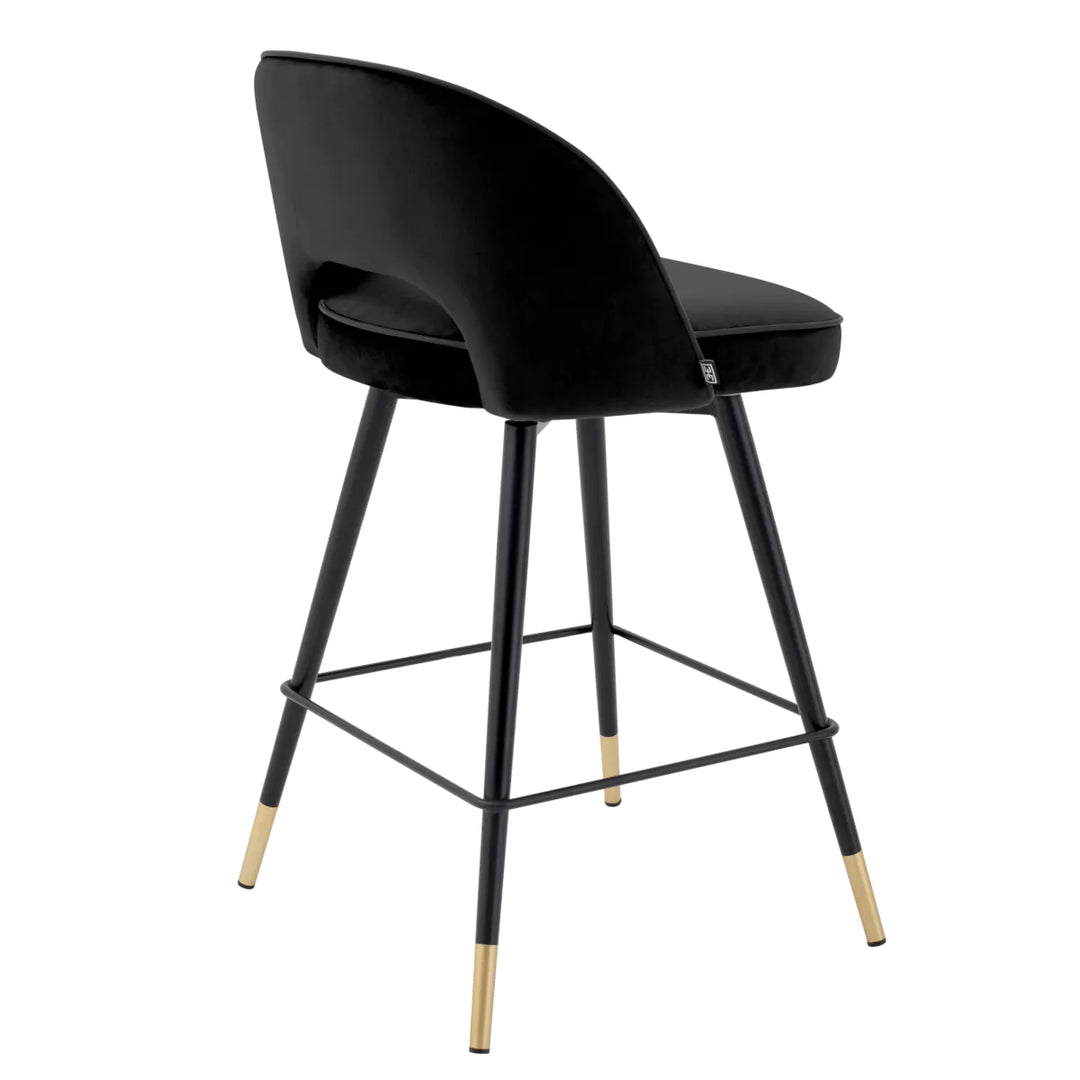 Counter Stool - Cliff - Set of 2 - Black Velvet