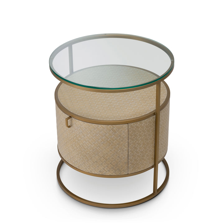 Nightstand - Napa Valley woven - washed oak venee