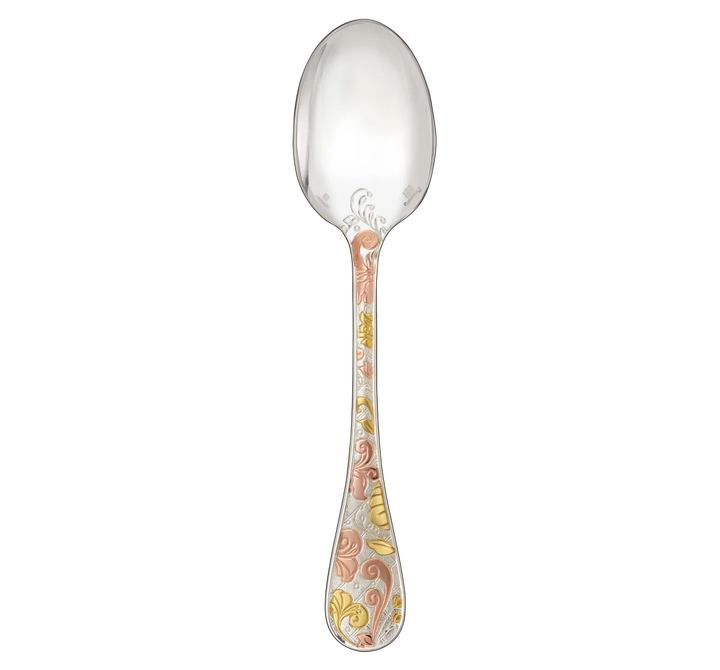 Jardin d'Eden - Table Spoon - Partially Gilded Silver Plated - Pink and Yellow Gold