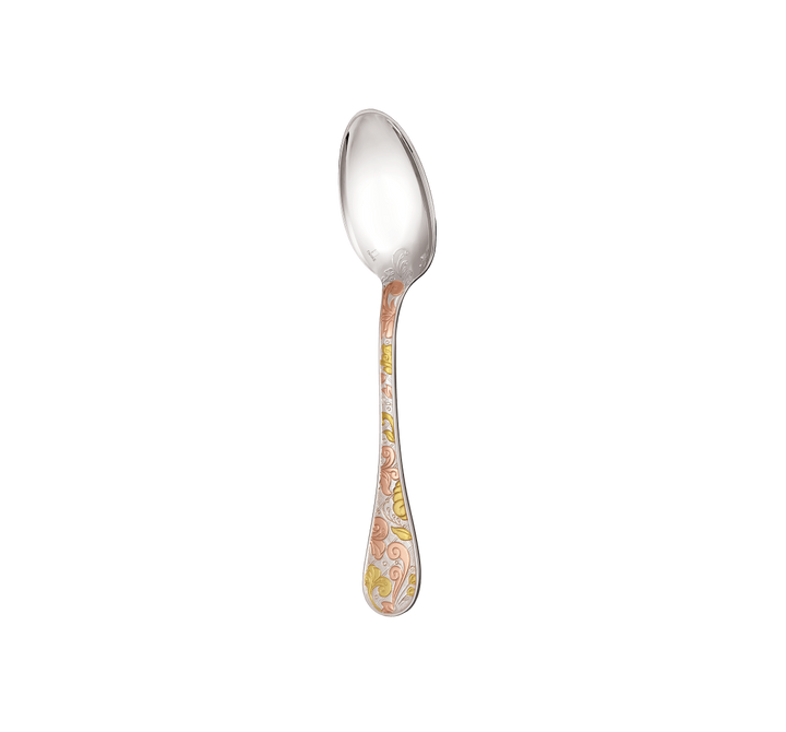 Jardin d'Eden - Dessert Spoon - Partially Gilded Silver Plated - Pink and Yellow Gold