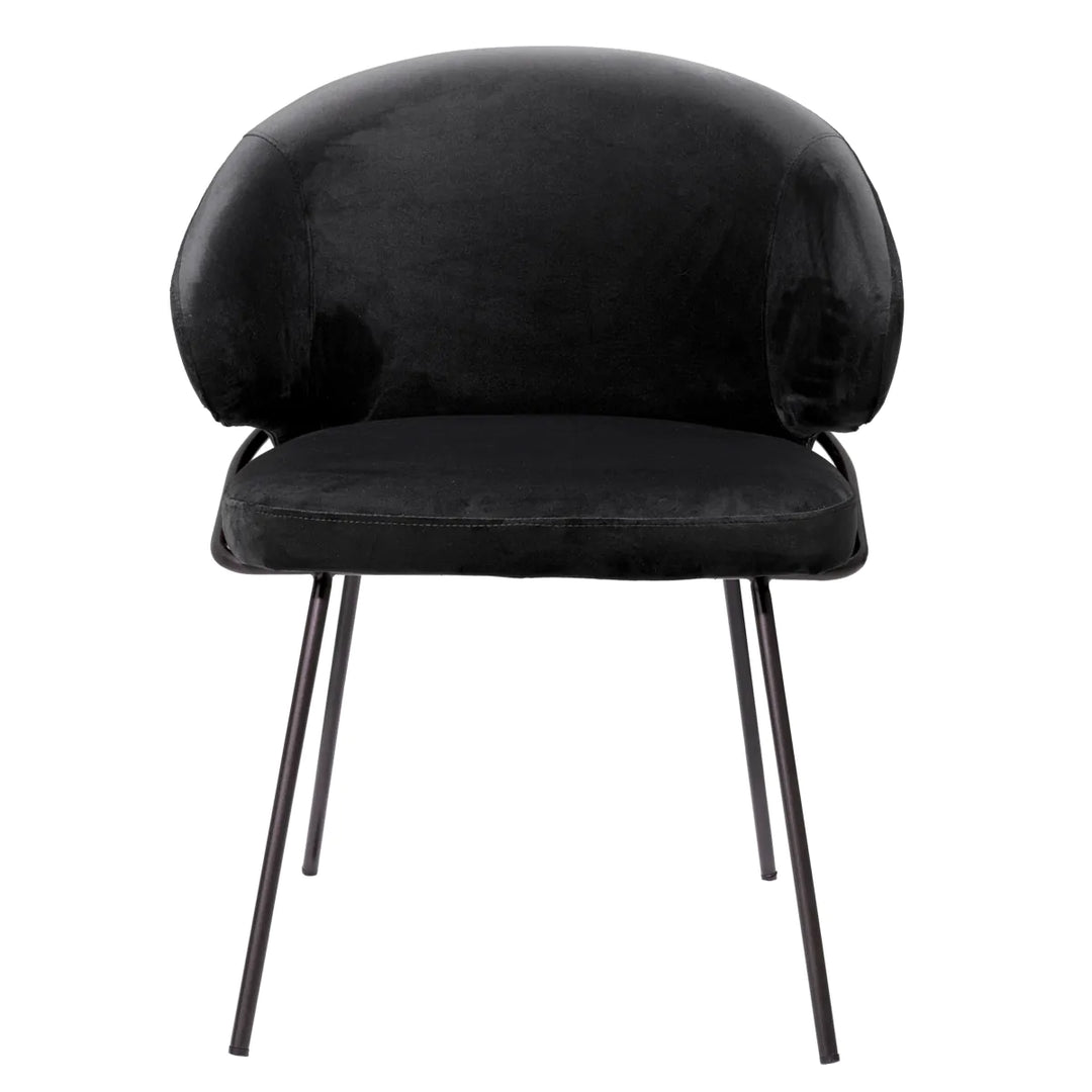 Dining Chair - Kinley - Black Velvet