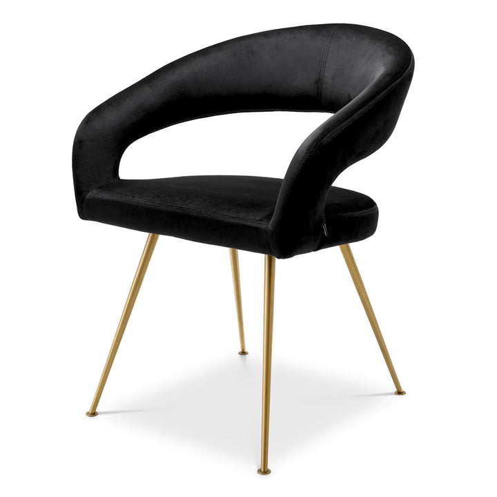 Dining Chair - Bravo - Black Velvet