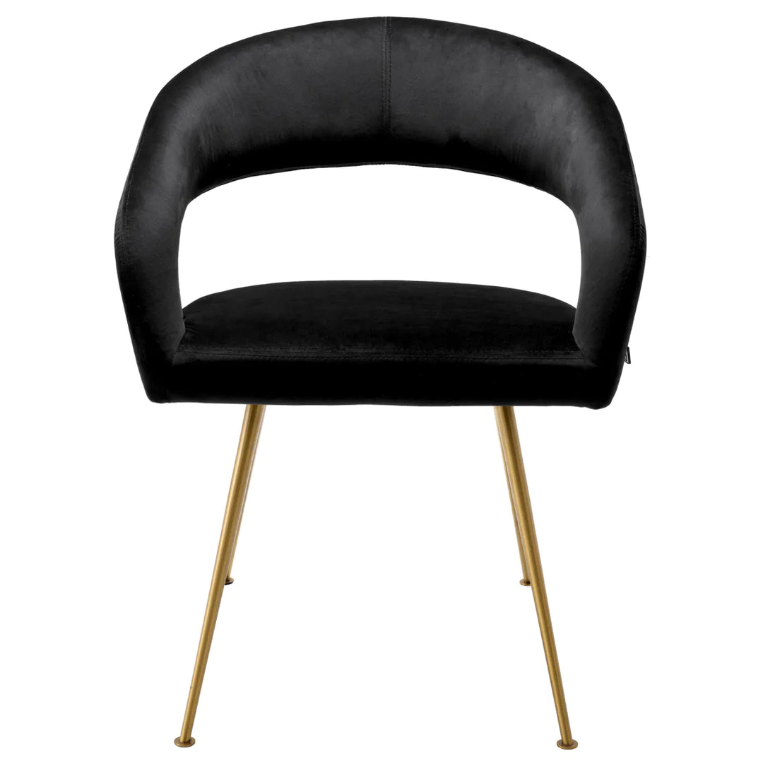 Dining Chair - Bravo - Black Velvet