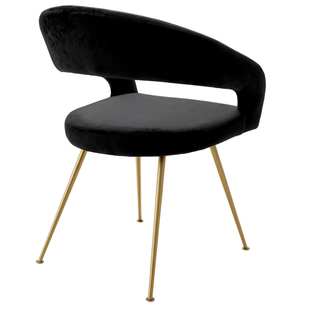 Dining Chair - Bravo - Black Velvet