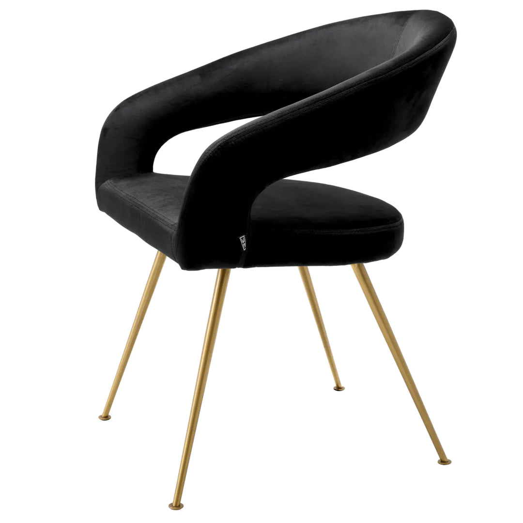 Dining Chair - Bravo - Black Velvet