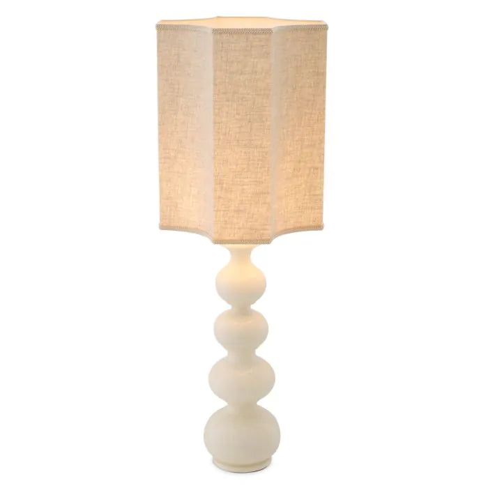 Table Lamp - Mabel Crackled white ceramic