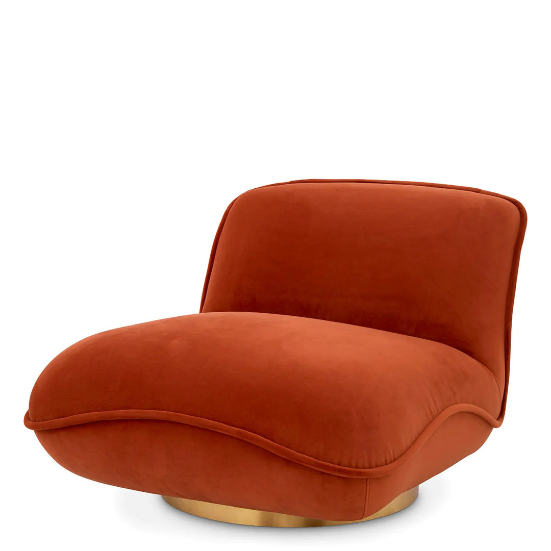 Swivel Chair - Relax - Orange Velvet