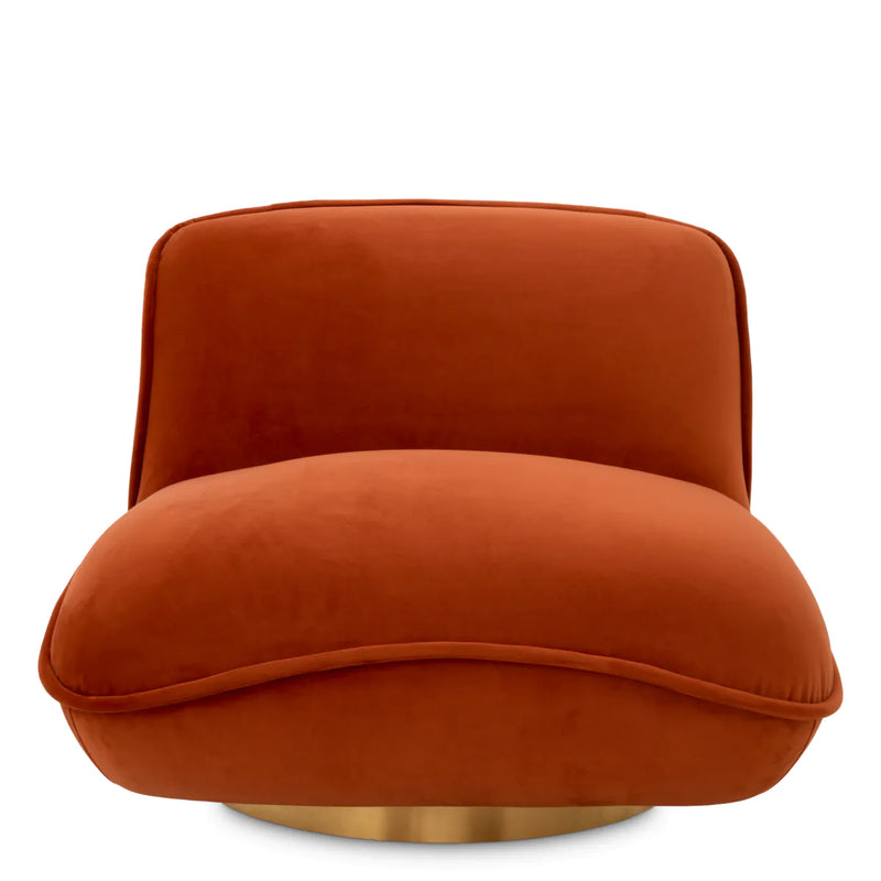 Swivel Chair - Relax - Orange Velvet