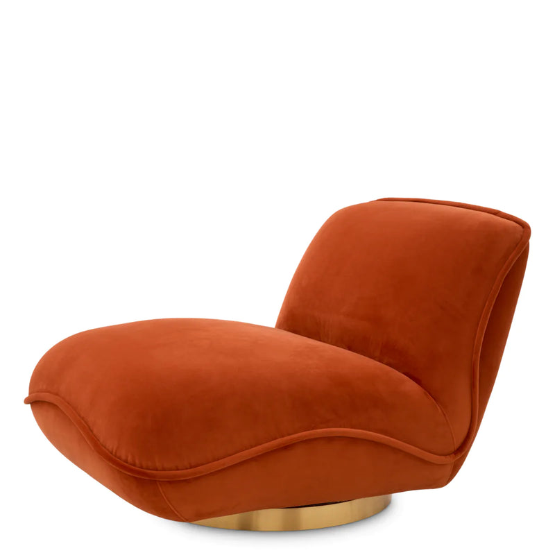 Swivel Chair - Relax - Orange Velvet