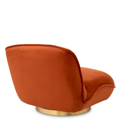 Swivel Chair - Relax - Orange Velvet