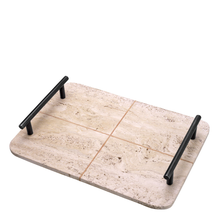 Tray Ugo - travertine bronze - highlight finish